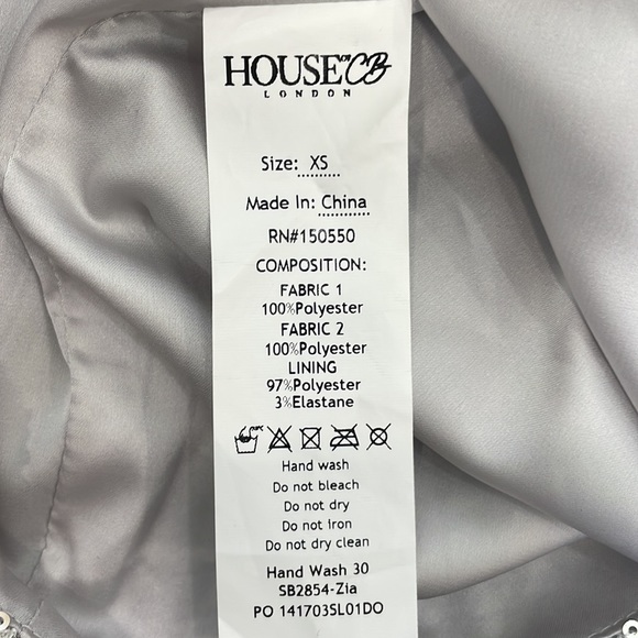 NWT House Of CB London Zia Nude and Silver Mini Dress size XS - Picture 10 of 10